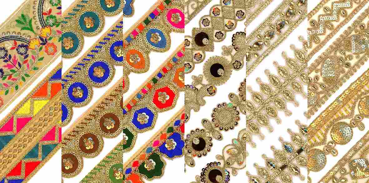 Traditional embroidered laces by Romy Lace - Romy Lace - Best Lace Manufacturer in Surat, India